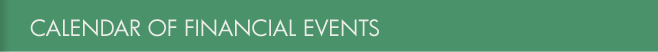 Calendar of Financial Events