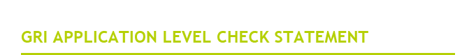 GRI Application Level Check Statement